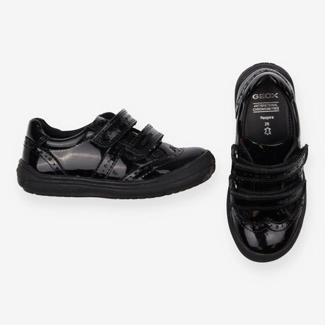 Black velcro girls school shoes