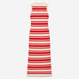 Dress Striped Knitted Sleeveless Column Maxi Red W