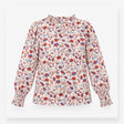 White Floral 100% Organic Cotton Ruffle Top