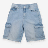 Denim Cargo Shorts - Light Wash