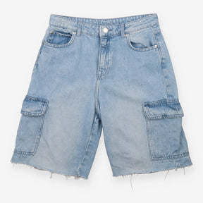Denim Cargo Shorts - Light Wash