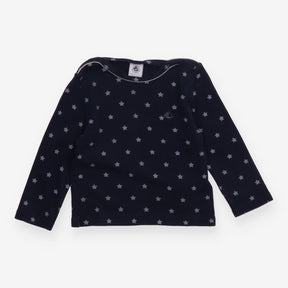 Tee LS navy blue stars