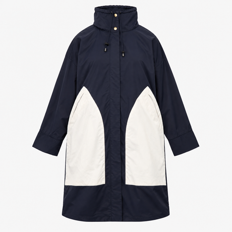 Navy Colourblock Raincoat
