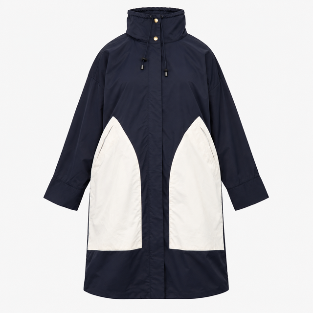 Navy Colourblock Raincoat