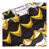 Black Yellow White Abstract Print Dress