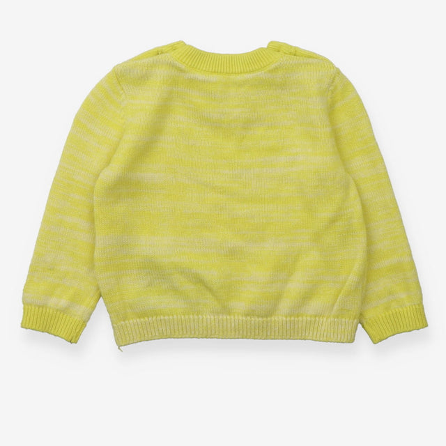 Neon yellow knit sweater peek-a-boo