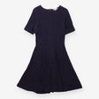 Dress Navy Ribbed Fit and Flare Short Sleeve