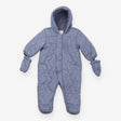 Pramsuit blue quilted with mittens