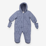 Pramsuit blue quilted with mittens