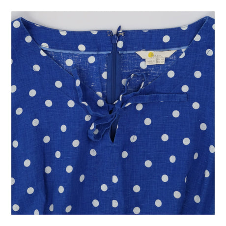 Linen Sun Dress Blue Polkadots Petite
