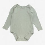 Bodysuit long sleeve green ribbed 