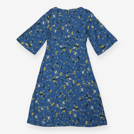 Dress blue with floral design