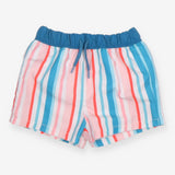 Swim shorts blue orange stripes