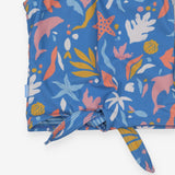 Swim Top Tie Up Blue Under the Sea Print