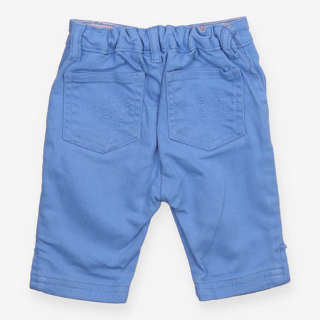 Blue trousers stripe waist lining side split