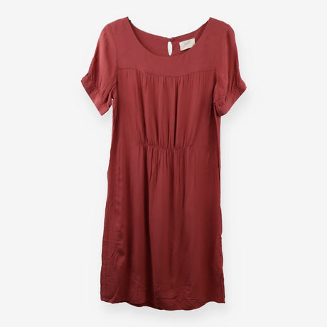 Liddie Terracotta Short Sleeve Midi Dress Ruched W