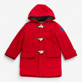 Duffle Coat Red Padded Striped Lining