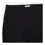 Cotton Blend Polka Dot Tailored Trousers Black