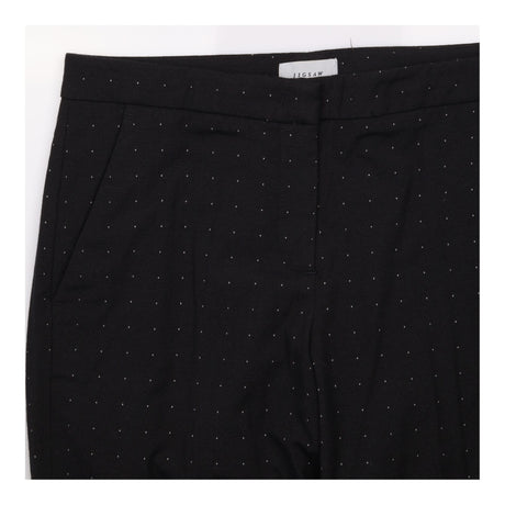 Cotton Blend Polka Dot Tailored Trousers Black