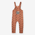 Dungarees Jersey Brick Red with Bear Print