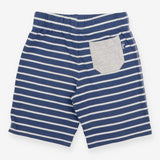 Shorts corfe blue stripe with grey pocket