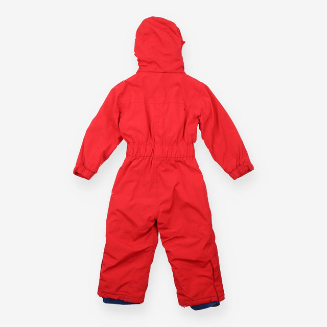 Snowsuit red blue fleece lining