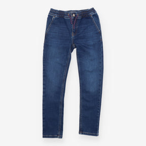 Denim Jeans with Striped Drawstring