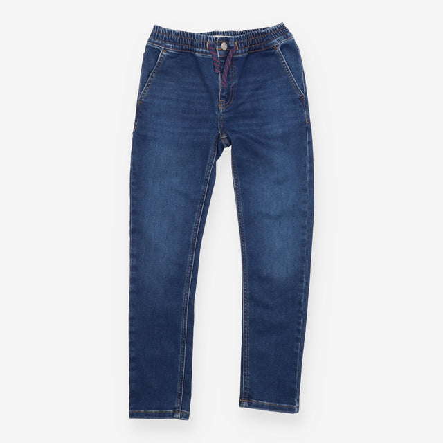 Denim Jeans with Striped Drawstring