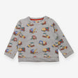 Sweater Grey with Multi colour construction vehicl