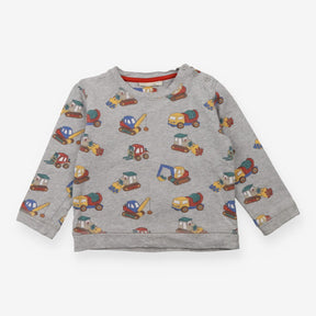 Sweater Grey with Multi colour construction vehicl