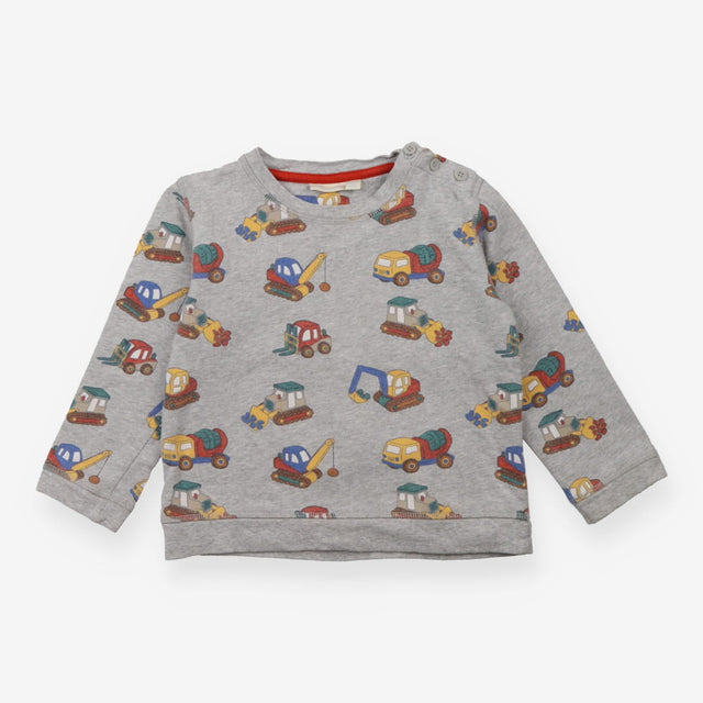 Sweater Grey with Multi colour construction vehicl