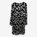 Black White Floral Long Sleeve Viscose Maternity M