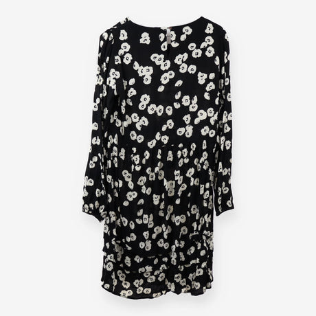Black White Floral Long Sleeve Viscose Maternity M