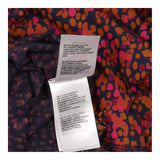 Midi Dress Pink Abstract Print V-Neck Long Sleeve