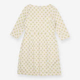 Boden Cream Gold Polka Dot Structured Midi Dress