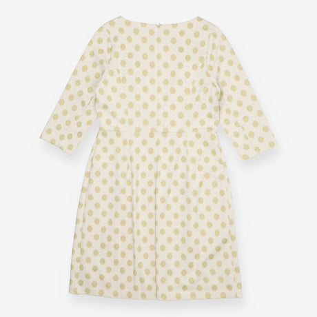 Boden Cream Gold Polka Dot Structured Midi Dress