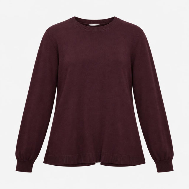 Jumper Crew Neck Fine Knit Purple