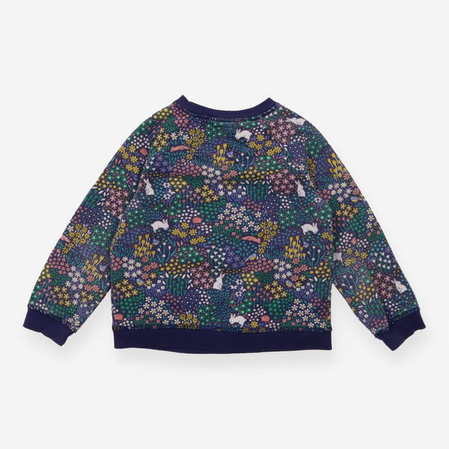 Sweater Navy Floral Woodland Friends
