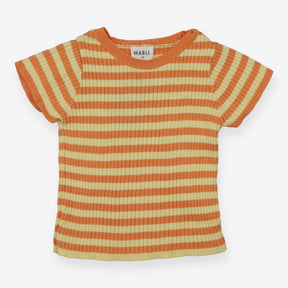 Orange and yellow knit t-shirt