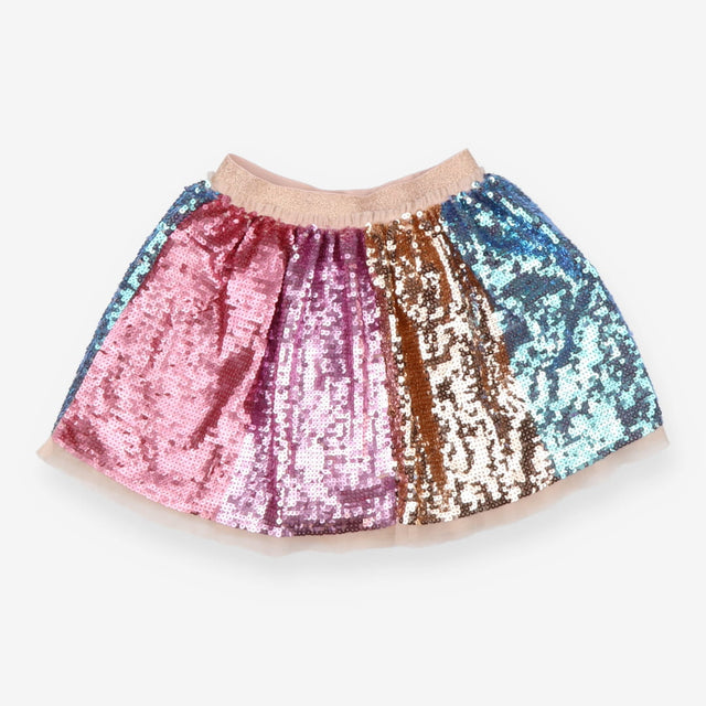 Rainbow sequin party skirt