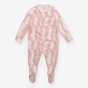 Sleepsuit pink large white paint strokes