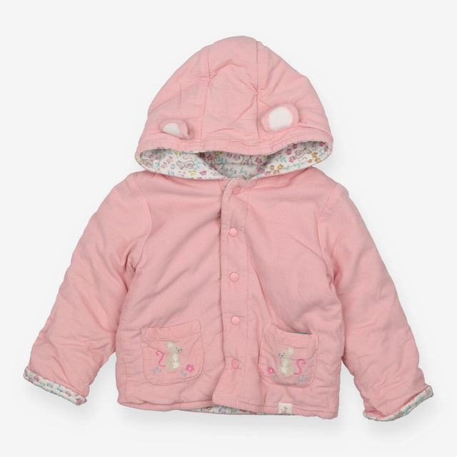 Pink Cord and Flowers Reversible Coat
