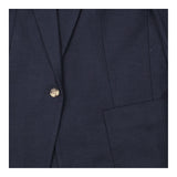 Club Monaco Navy Blue Textured Single Breasted Bla