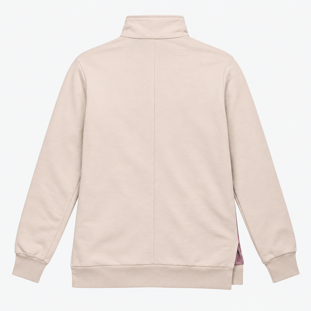 Maternity Sweatshirt Beige Mauve Colour Block Half