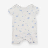 Romper White and Blue Turtle Print