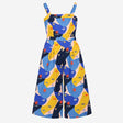 Blue Yellow Abstract Sun Print 100% Cotton Square 