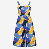Blue Yellow Abstract Sun Print 100% Cotton Square 