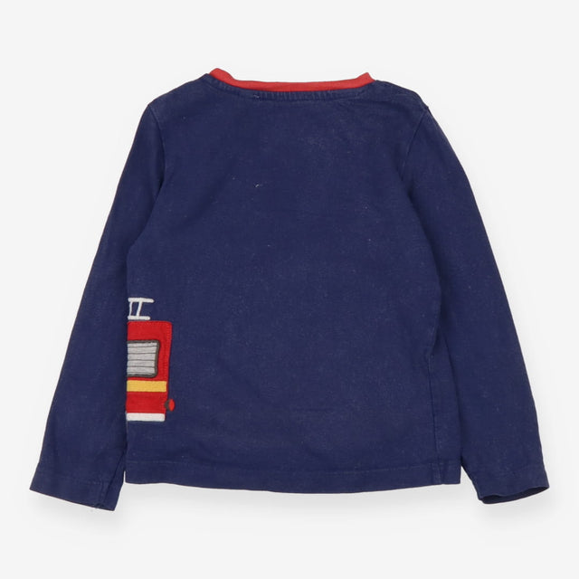 Navy long sleeved t-shirt with fire engine