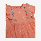 Woven Romper Peach with Strawberries