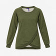 Khaki Crossover Long Sleeve Maternity and Nursing 